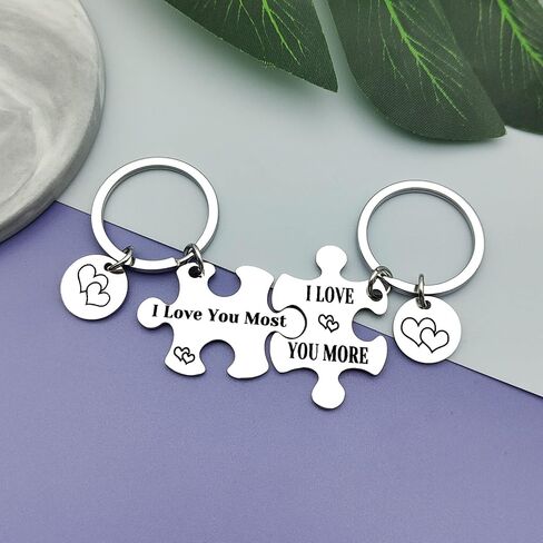 Vadaka Boyfriend Girlfriend Gift Keychain Set Puzzle Couple Keychain Matching Couple Jewelry Gift Anniversary Valentines Day Jewelry Gift for Girlfriend Boyfriend Wedding Birthday Gift for Husband in Saudi Arabia