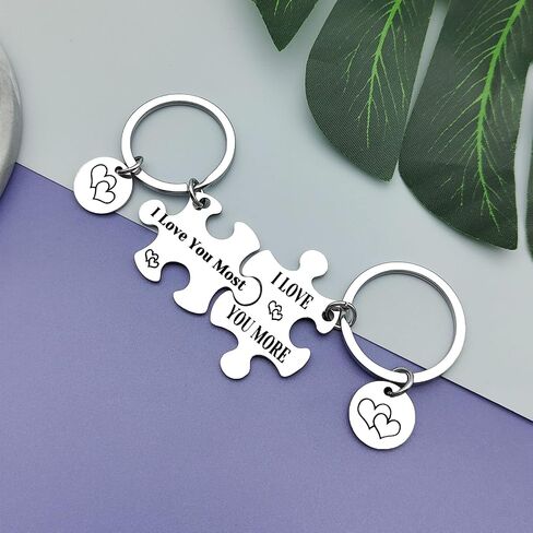 Vadaka Boyfriend Girlfriend Gift Keychain Set Puzzle Couple Keychain Matching Couple Jewelry Gift Anniversary Valentines Day Jewelry Gift for Girlfriend Boyfriend Wedding Birthday Gift for Husband in Saudi Arabia