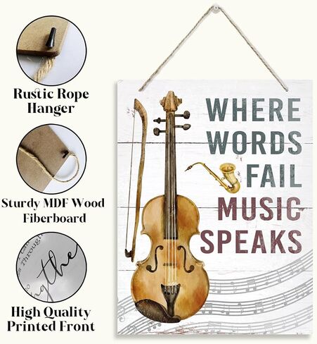 Music is What Feelings Sound Like Sign, Music Decor, Hanging Wooden Plaques Decor, Farmhouse Wood Sign, Music Wall Art, Music Classroom Decor, Study Decor, Home Decor Accent, Decorative Wall Sign in Saudi Arabia