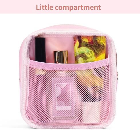 Clear Makeup Bag Transparent Cosmetic Bag Organizer for Women Waterproof Travel Toiletry Bag Portable Make up Bag with Chenille Letter, Large, Beige in Saudi Arabia