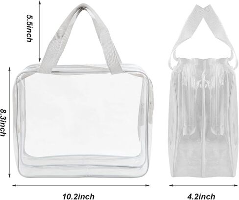 APREUTY Clear Makeup Bags Toiletry Bag, 2 pcs Large Clear Travel Bag for Toiletries, with 2 Compartments Zipper Closure Clear Travel Bags Airport Airline Compliant Bag for Portable Men Women (Black) in Saudi Arabia
