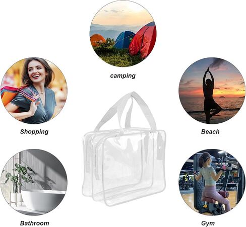APREUTY Clear Makeup Bags Toiletry Bag, 2 pcs Large Clear Travel Bag for Toiletries, with 2 Compartments Zipper Closure Clear Travel Bags Airport Airline Compliant Bag for Portable Men Women (Black) in Saudi Arabia