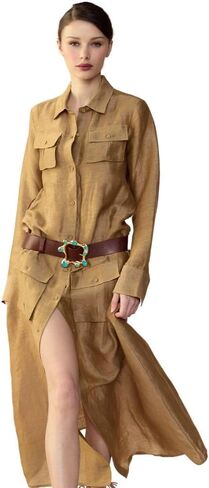 Cynthia Rowley Lagos Silk Linen Shirt Dress in Saudi Arabia