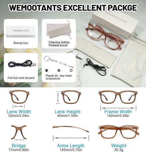 Large Reading Glasses Women Trendy Thick Square Readers 1.0 1.25 1.5 1.75 2.0 to 4.0 5.0 6.0 Spring Hinge in Kuwait