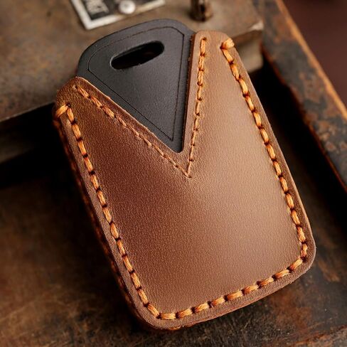 غطاء مفتاح جلدي سهل الاستخدام لسيارة تشيفي سيلفرادو سوبربان تاهو كولورادو جي إم سي سييرا يوكون كانيون حافظة مفتاح السيارة 6 أزرار بني in Kuwait