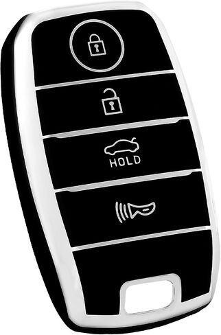 for Kia Key Fob Cover, Soft TPU Protection Key Fob Case Compatible with Kia Optima Forte Koup NIRO Rio Sorento Soul Sportage Smart Remote Keyless Shell Accessories (Silver Blue) in Kuwait