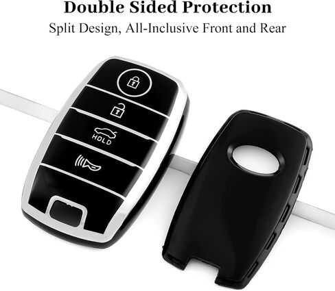 for Kia Key Fob Cover, Soft TPU Protection Key Fob Case Compatible with Kia Optima Forte Koup NIRO Rio Sorento Soul Sportage Smart Remote Keyless Shell Accessories (Silver Blue) in Kuwait