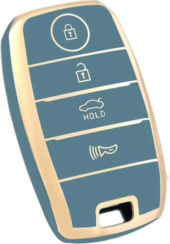 for Kia Key Fob Cover, Soft TPU Protection Key Fob Case Compatible with Kia Optima Forte Koup NIRO Rio Sorento Soul Sportage Smart Remote Keyless Shell Accessories (Silver Blue) in Kuwait