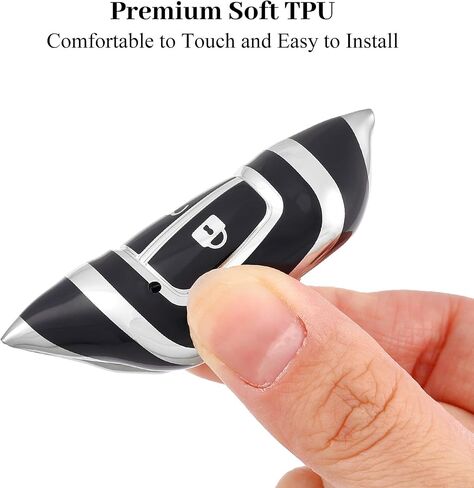 for Honda Key Fob Cover, Soft TPU Protection Key Fob Case Compatible with Honda Accord Civic CR-V LX Crosstour Fit HR-V Car Key Fob Holder Accessories (Silver Black) in Kuwait
