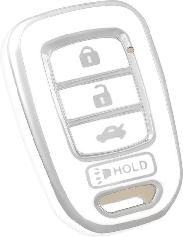 for Honda Key Fob Cover, Soft TPU Protection Key Fob Case Compatible with Honda Accord Civic CR-V LX Crosstour Fit HR-V Car Key Fob Holder Accessories (Silver Black) in Kuwait