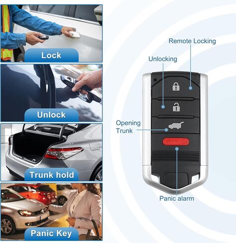 X AUTOHAUX 2 قطعة 314 ميجا هرتز 4 أزرار M3N5WY8145 مفتاح استبدال الدخول بدون مفتاح Fob لـ Acura TL للسائق 1 و2 2014-2019 SUV جهاز التحكم عن بعد القرب Smart Fob in Saudi Arabia