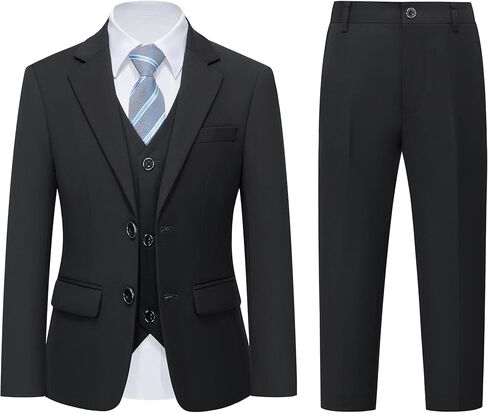 YND Boys Formal Slim Fit, 5-Piece Suits for Kids, Jacket Vest Pants Shirt and Tie for Wedding Prom in Kuwait