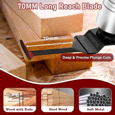 Piokrtye 22Pcs Titanium Oscillating Saw Blades, Professional Universal Multitool Blades for Metal Wood Nails Screws fit Dewalt Rockwell Milwaukee Makita Bosch in Kuwait