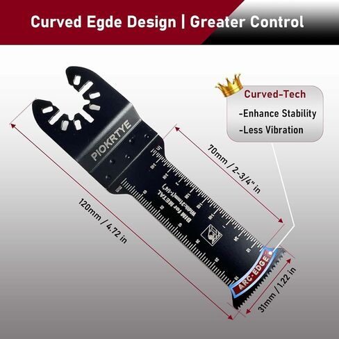 Piokrtye 22Pcs Titanium Oscillating Saw Blades, Professional Universal Multitool Blades for Metal Wood Nails Screws fit Dewalt Rockwell Milwaukee Makita Bosch in Kuwait