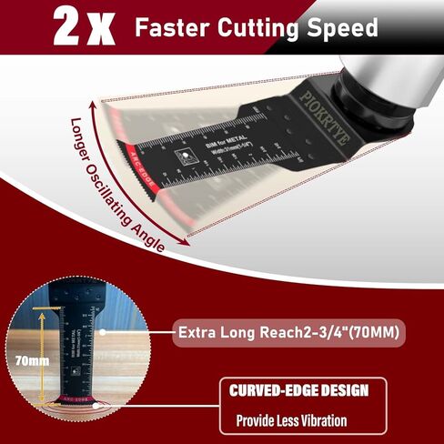 Piokrtye 22Pcs Titanium Oscillating Saw Blades, Professional Universal Multitool Blades for Metal Wood Nails Screws fit Dewalt Rockwell Milwaukee Makita Bosch in Kuwait