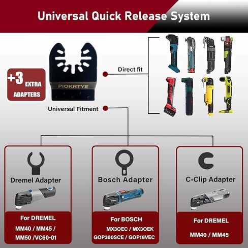 Piokrtye 22Pcs Titanium Oscillating Saw Blades, Professional Universal Multitool Blades for Metal Wood Nails Screws fit Dewalt Rockwell Milwaukee Makita Bosch in Kuwait