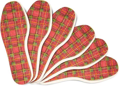 6 Pair Pack Tartan Shoe Insoles Set for Men and Women, Comfortable Shoe Inserts for Everyday Use, Unisex Shoe Insoles with Stylish Tartan Design, Kaps (43 EUR / 10 US Men) in Saudi Arabia