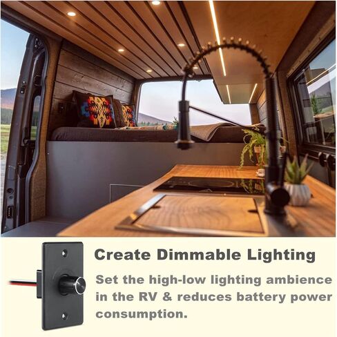 Acegoo 12V Dimmer Switch, RV Light Dimmer High Side PWM Dimming Switch for Boat Camper Trailer Van Truck Cars, Works with LED Light Fixture, Halogen, Incandescent, Strip Lights in Saudi Arabia