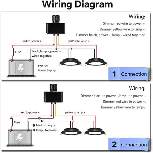 Acegoo 12V Dimmer Switch, RV Light Dimmer High Side PWM Dimming Switch for Boat Camper Trailer Van Truck Cars, Works with LED Light Fixture, Halogen, Incandescent, Strip Lights in Saudi Arabia