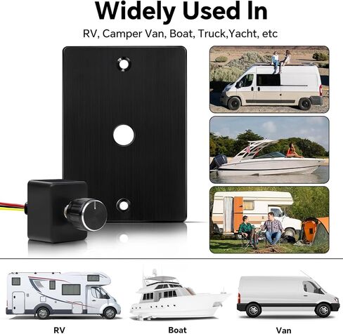 Acegoo 12V Dimmer Switch, RV Light Dimmer High Side PWM Dimming Switch for Boat Camper Trailer Van Truck Cars, Works with LED Light Fixture, Halogen, Incandescent, Strip Lights in Saudi Arabia