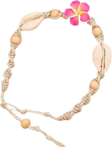 2 Pcs Shell Anklets for Women White Beaded Ankle Bracelets Adjustable Ankle Bracelets Summer Beach Jewelry for Teen Girls in Saudi Arabia