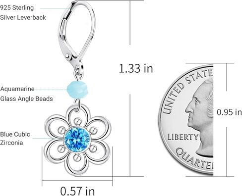 AILIFE Dangle Flower Earrings for Women and Teenagers,18k Gold Plated Lever Back Drop Flower Earrings with Sterling Silver Ear Hooks in Kuwait