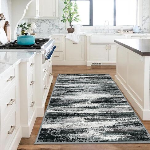 3x5 Rug for Living Room-Printed Small Throw Area Rug for Bedroom, Non-Slip Non-Slip Modern Abstract Entryway Rug with Rubber Backing for Home Decor, Faux Wool in Saudi Arabia