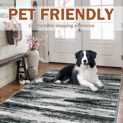 3x5 Rug for Living Room-Printed Small Throw Area Rug for Bedroom, Non-Slip Non-Slip Modern Abstract Entryway Rug with Rubber Backing for Home Decor, Faux Wool in Saudi Arabia