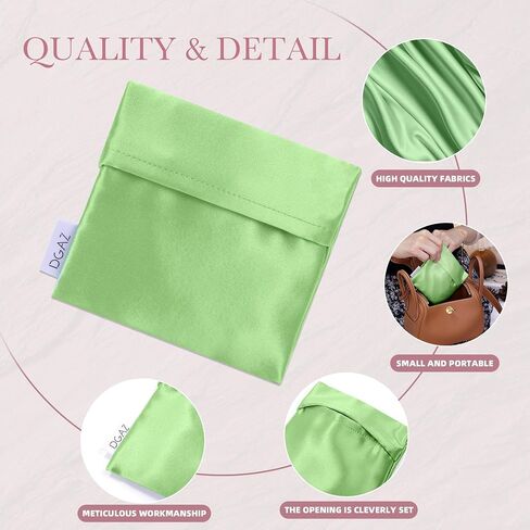 DGAZ Silk Sanitary Napkin Storage Bag, Period Bag for Teen Aged Girls, Portable Period Bag for Panty Liners/Menstrual Cup/Small Tampons，Mini Makeup Bag for Purse(Lavender) in Kuwait