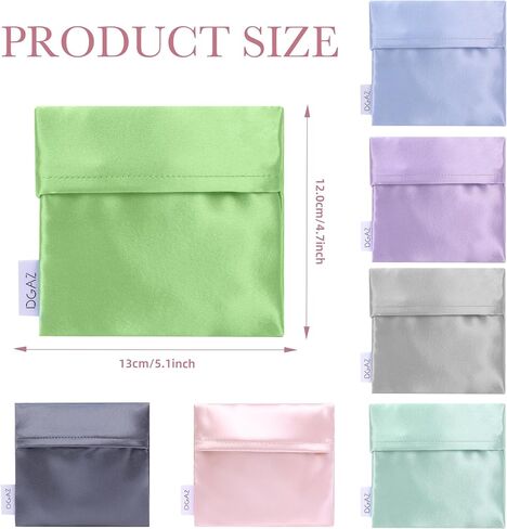 DGAZ Silk Sanitary Napkin Storage Bag, Period Bag for Teen Aged Girls, Portable Period Bag for Panty Liners/Menstrual Cup/Small Tampons，Mini Makeup Bag for Purse(Lavender) in Kuwait