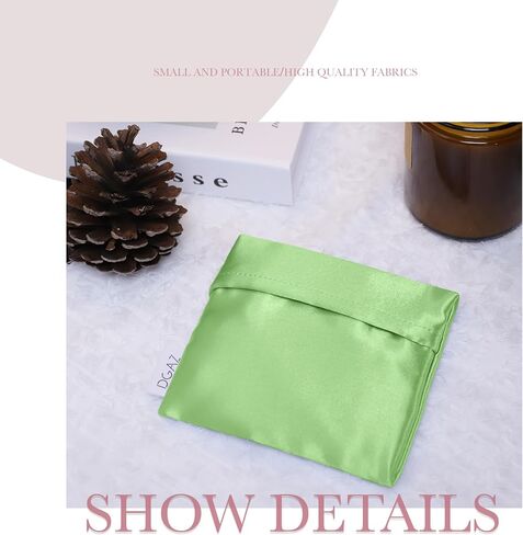 DGAZ Silk Sanitary Napkin Storage Bag, Period Bag for Teen Aged Girls, Portable Period Bag for Panty Liners/Menstrual Cup/Small Tampons，Mini Makeup Bag for Purse(Lavender) in Kuwait