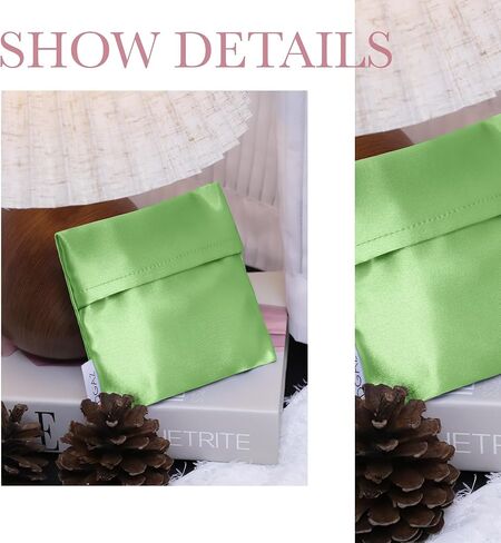 DGAZ Silk Sanitary Napkin Storage Bag, Period Bag for Teen Aged Girls, Portable Period Bag for Panty Liners/Menstrual Cup/Small Tampons，Mini Makeup Bag for Purse(Lavender) in Kuwait
