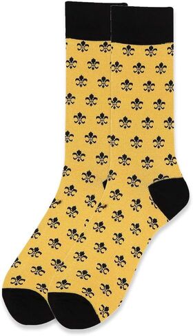 Men's Fleur de Lis Designer Mardi Gras Dress & Trouser Crew Socks in Saudi Arabia