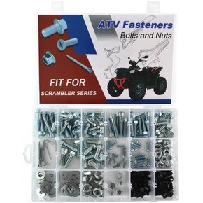 260PCS Body Plastic Fenders Frame Engine Bolts Kit Fit for Polaris Scrambler 1000 15-24, 400 97-02, 4x4 95-96, 50 01-03, 500 97-12, 850 13-22, 90 01-03, Xp 1000/850 14-24 ATV Fasteners Kit