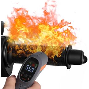 Motorcycle Heated Grip Covers Pad USB Powered, Waterproof for ATV Motorcycle Hand Grip Heater Warm HOT with Three Gear Temperature Adjustable with switch (7/8inch Handlebar Black)