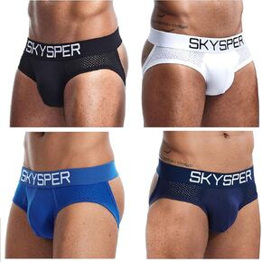 SKYSPER Men's Jockstrap Breathable Mesh 2pcs 3pcs 4pcs Jock Strap Male Underwear, Athletic Supporters for Men in Kuwait