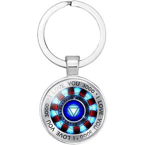 I Love You 3000 Iron Man reactor Keychain Tony Stark for Boyfriend Girlfriend Gift 2pcs