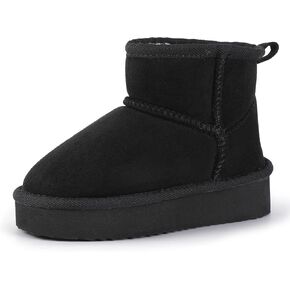 Hehainom Girls Boys Snow Boots Faux Fur Lined Warm Shoes for Toddler Little Big Kid Winter Ankle Boots