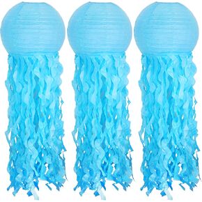 Jellyfish Paper Lantern Hanging Decoration, UNIIDECO Jelly Fish Mermaid Decor for Party, Under The Sea Mermaid Birthday Party Supplies, Ocean Theme Classroom Decorations (Pink)
