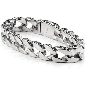 Mens Bracelet Stainless Steel Bracelets for Men Cuban Link Chain Silver Bracelet for Men 7.5/8.8 Inch Mens Jewelry Gifts for Him