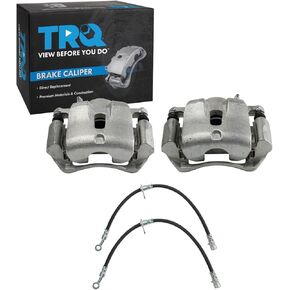 TRQ Front Brake Caliper Set Brake Hose Compatible with 2003-2008 Honda Pilot