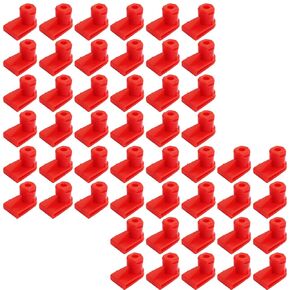 50X Screw Mounting Grommet Nut Clips Bumper to Wing Mounting Fasteners Red Plastic Clip Retainers 24449408 1404969