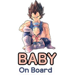 Baby on Board (Vegeta) Vinyl Decal Sticker 5.5 X 3 Inch for Cars, Trucks, Motorcycles, Boats & Laptops-SS&Ds -1350