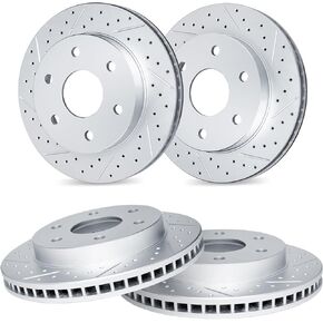 R1 Concepts Front Rear Brake Rotor Kit |Brake Rotors| Brake Disc |Drilled and Slotted WBPN2-48008