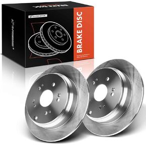 A-Premium 11.99 inch (304.5mm) Rear Drilled and Slotted Disc Brake Rotors Compatible with Select Honda and Acura Models - CR-V 2005-2016, RDX 2007-2018, 2-PC Set