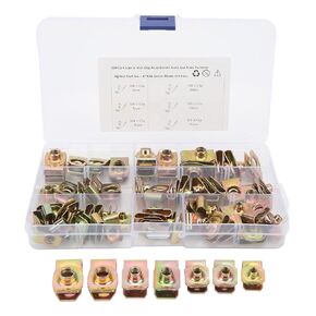 U Nut Clip Kit 60Pcs Automotive U Nut Clips Strong Stainless Steel High Elasticity U Shaped Nut Universal Car Clips Fasteners M4 M5 M6 M8 U Nuts Set for Car Motorcycle Bumper Dash