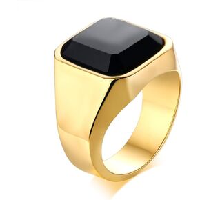 Mens Black Onyx Rings Stainless Steel Square Agate Rings for Men,Pinky Thumb Ring Band for Dad Father Jewelry Gift for him,Anillos De Hombre, Men's Ring for Gift for Men