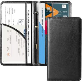 CoBak Car Registration and Insurance Holder - Vehicle Glove Box Car Organizer,Auto Truck Comparment Accessories Case with Magnetic Closure for Driver License,Cards