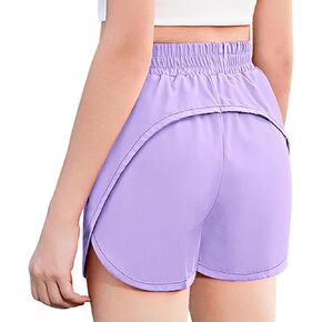 Zaclotre Girls Athletic Shorts with Zipper Pockets 2 in 1 Kid Workout Running Volleyball Soccer Shorts with Liner