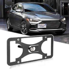 No Drill Front Bumper License Plate Mount Compatible with Hyundai Veloster 2019-2022 Front Tow Hook License Plate Mounting Bracket Holder Car License Plate Frames Accessories Kit